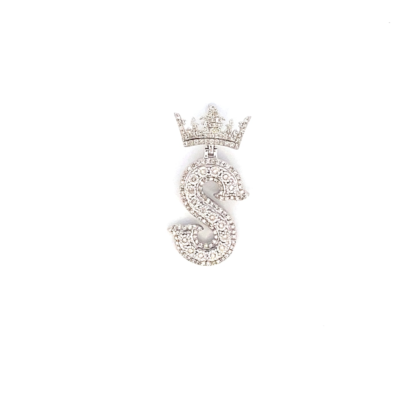 10K Crown Initial Pendant