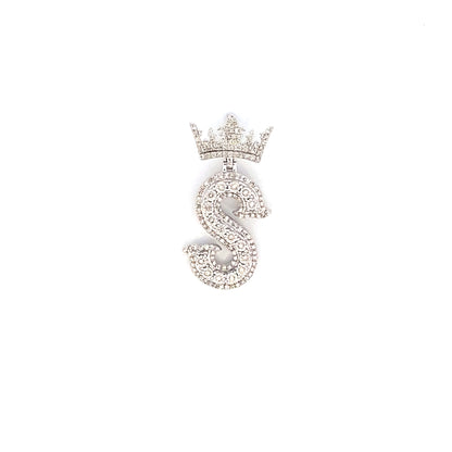 10K Crown Initial Pendant