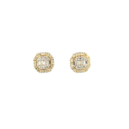 10K Baguette Octagon Titan Earrings
