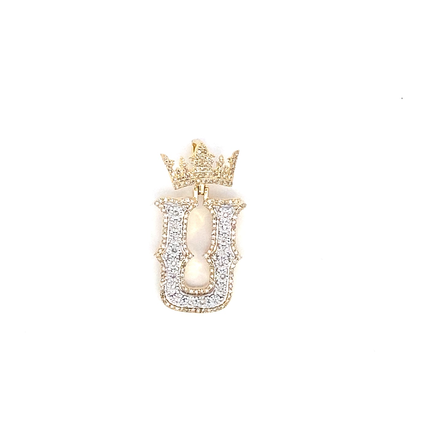 10K Crown Initial Pendant