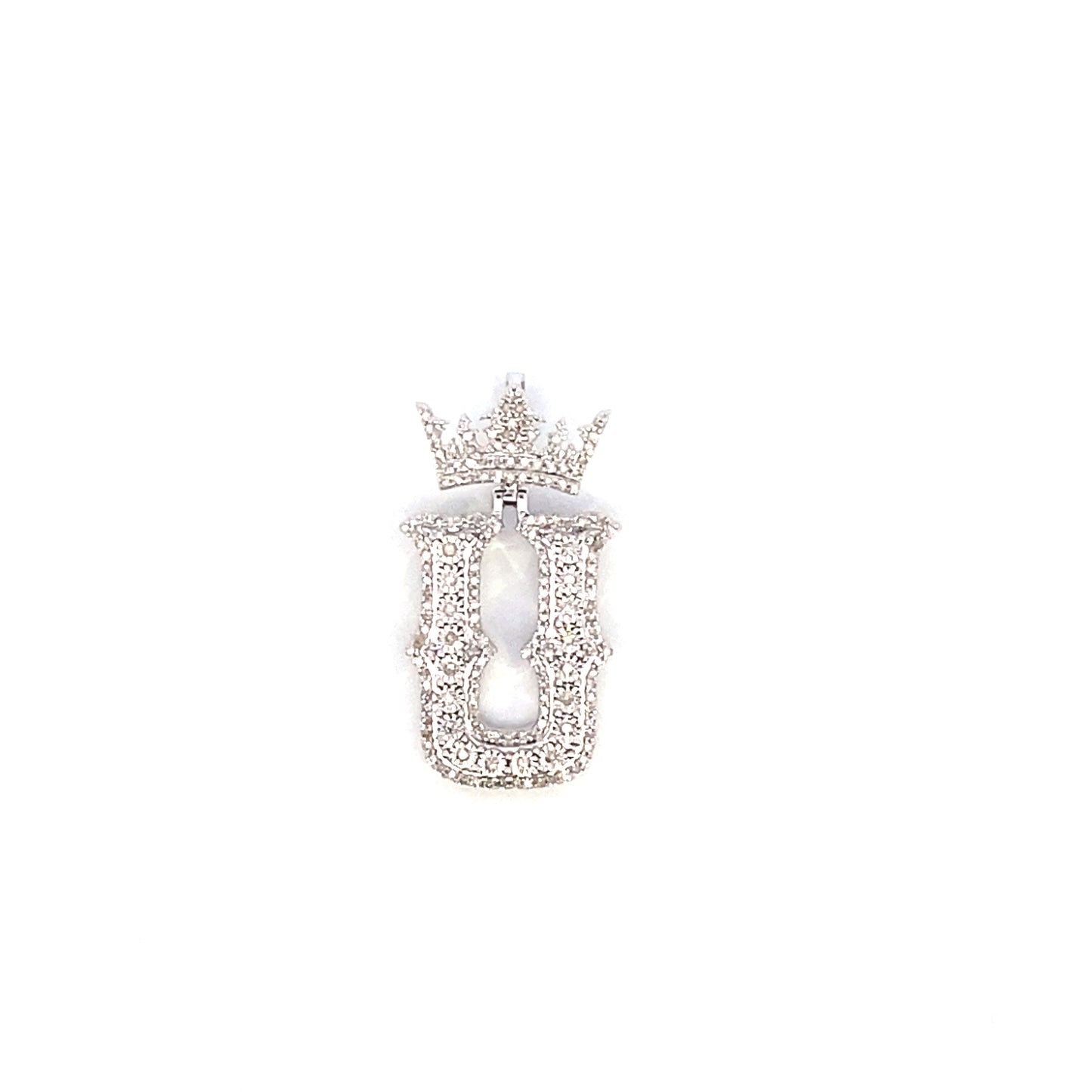 10K Crown Initial Pendant