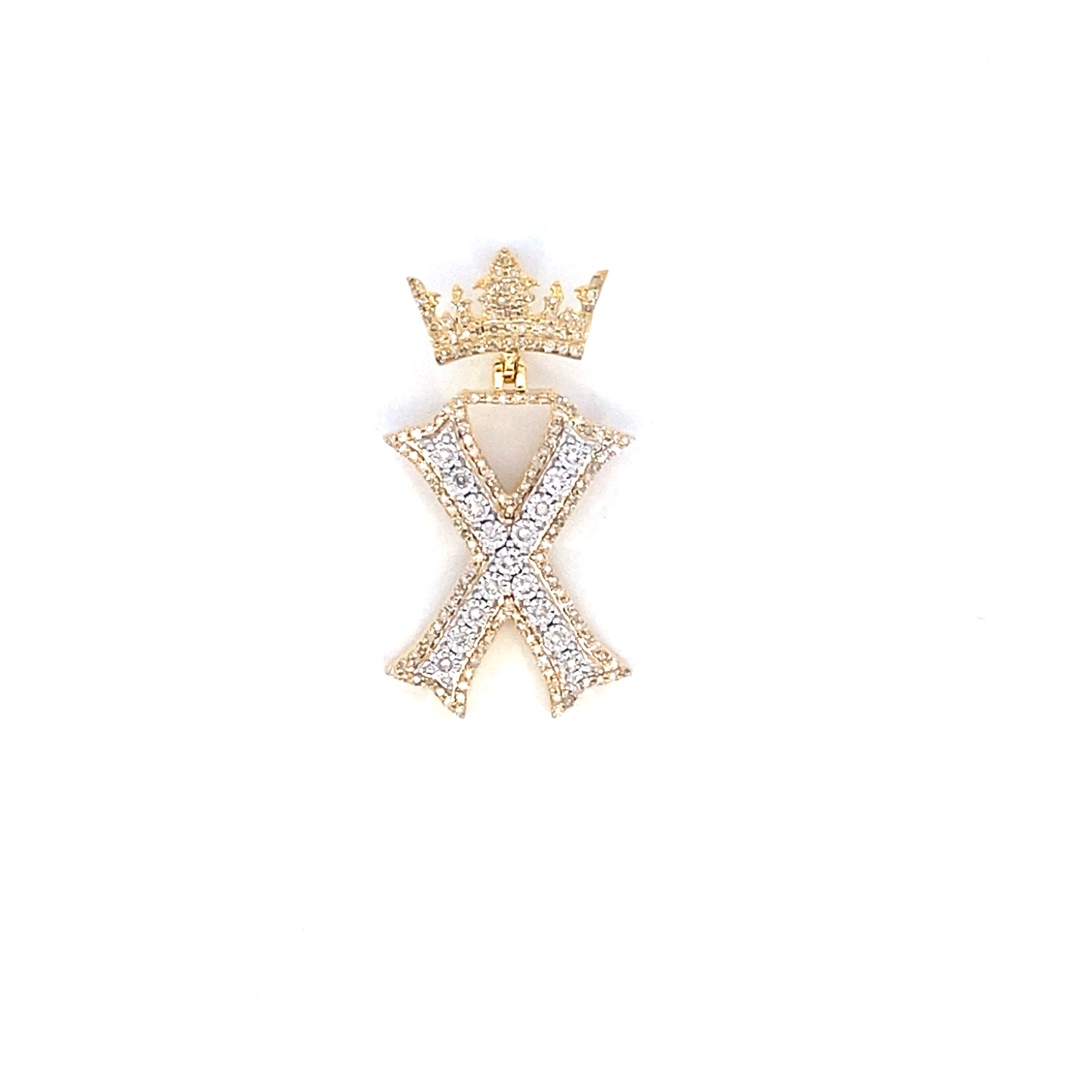 10K Crown Initial Pendant