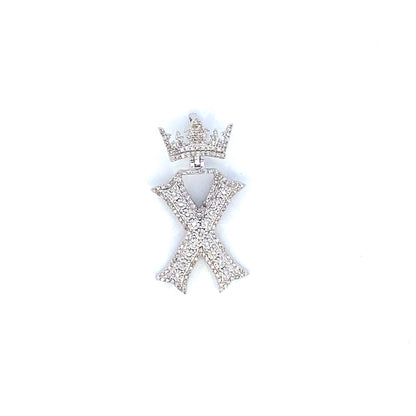 10K Crown Initial Pendant