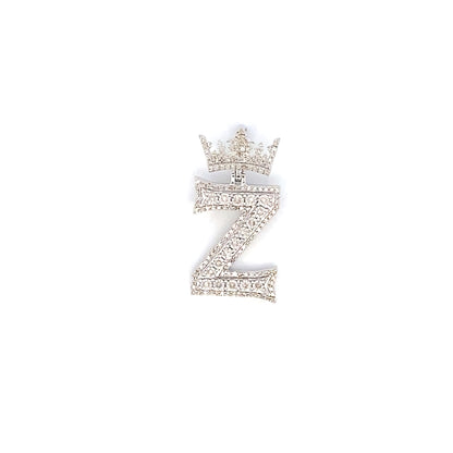 10K Crown Initial Pendant