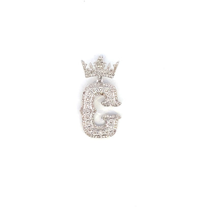 10K Crown Initial Pendant