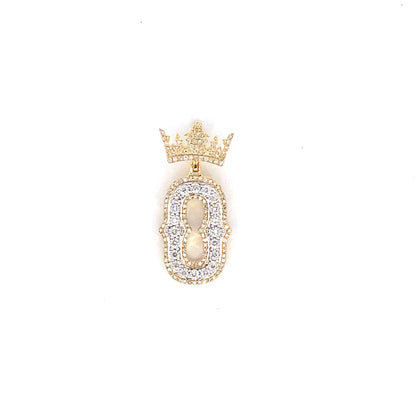 10K Crown Initial Pendant