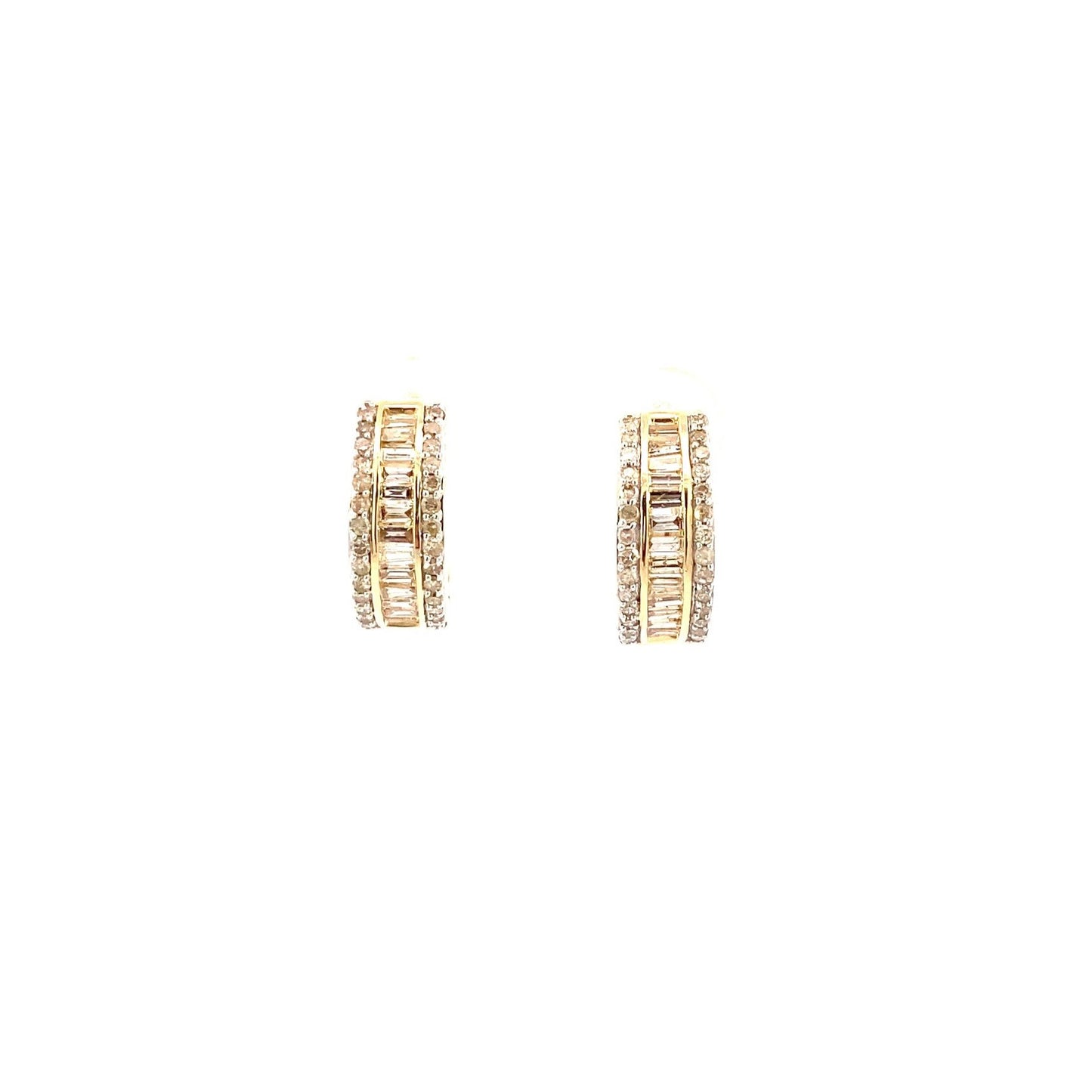 14k Baguette Small Hoop Earrings