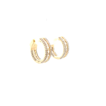 14k Small Baguette Ladder In and Out Hoop Earrings