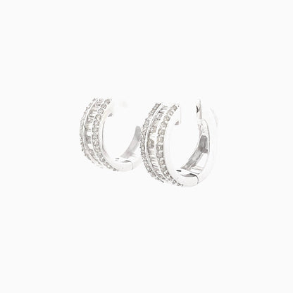 14k Baguette Small Hoop Earrings