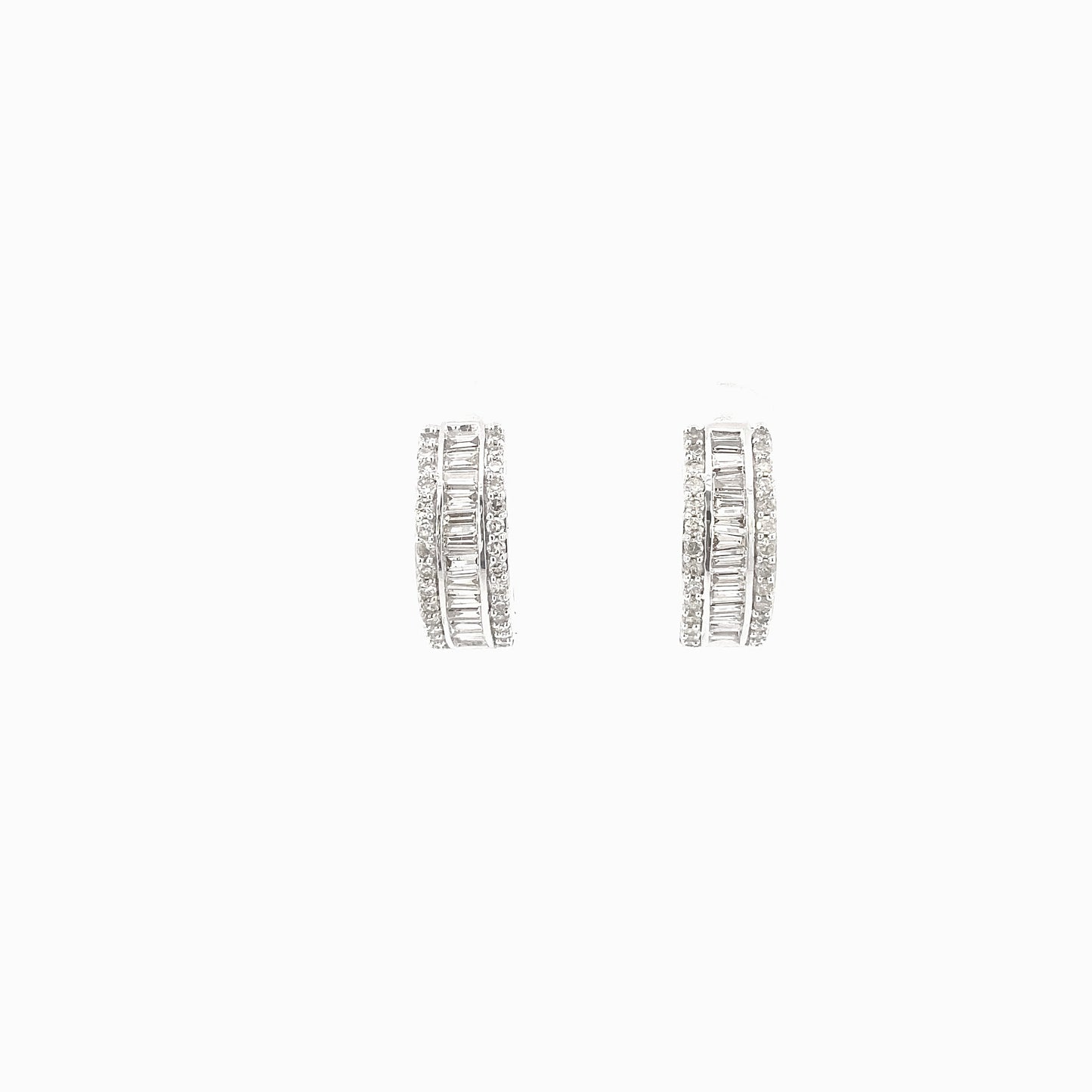 14k Baguette Small Hoop Earrings