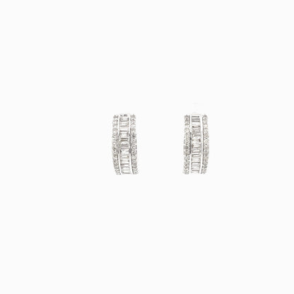 14k Baguette Small Hoop Earrings