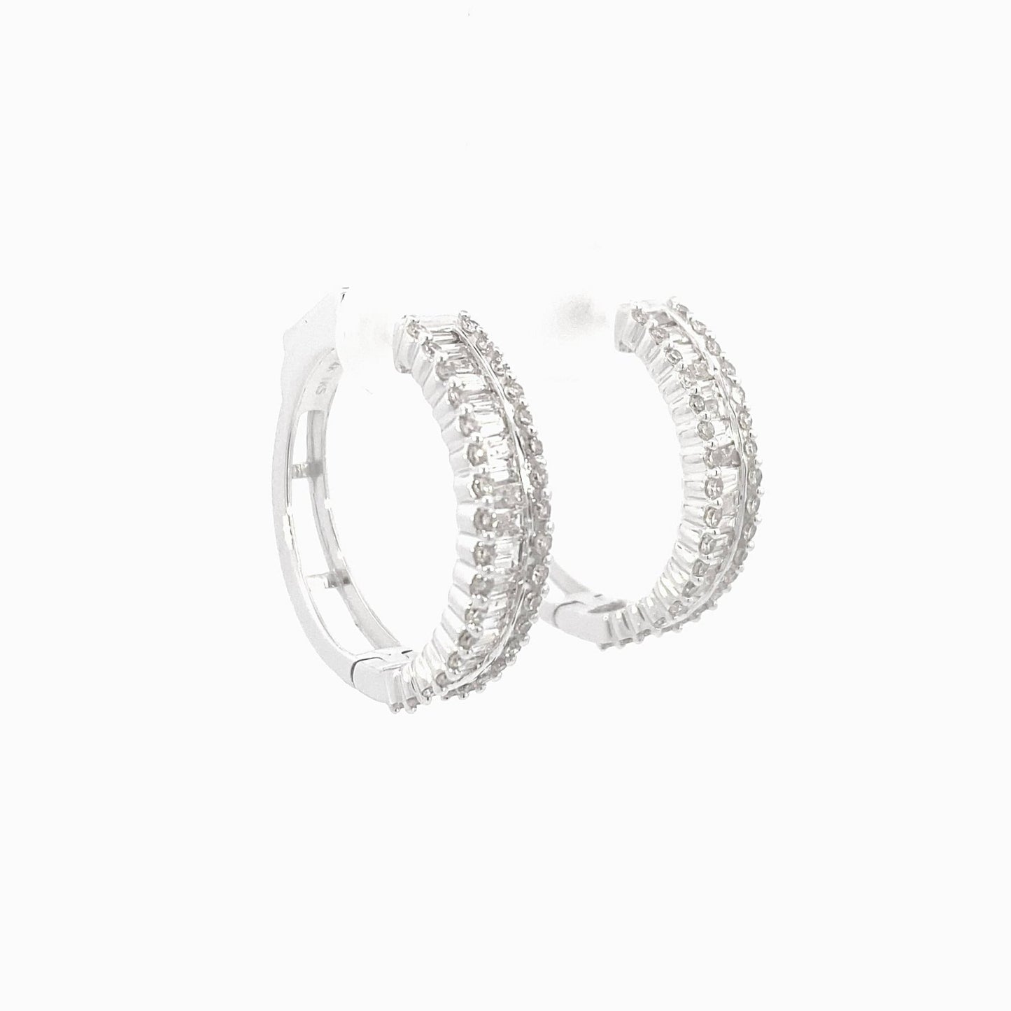 14k Baguette Gap Hoop Earrings