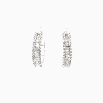 14k Baguette Gap Hoop Earrings