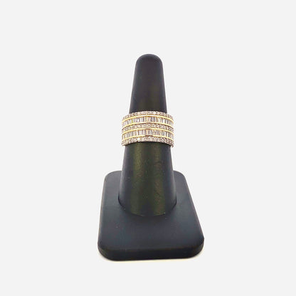 14K Double Row Baguette Layer Ring