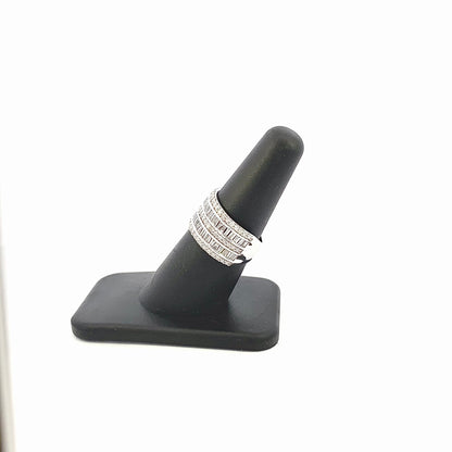 14K Double Row Baguette Layer Ring
