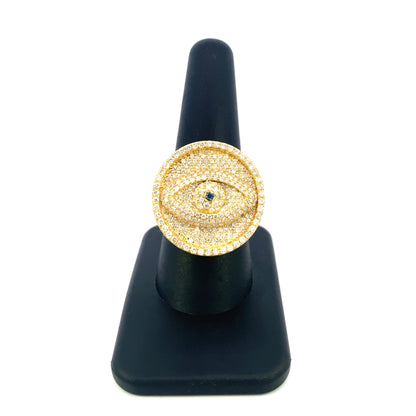 10K Evil Eye Diamond Ring