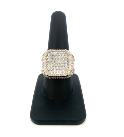 14K Chunky Diamond Platter Ring