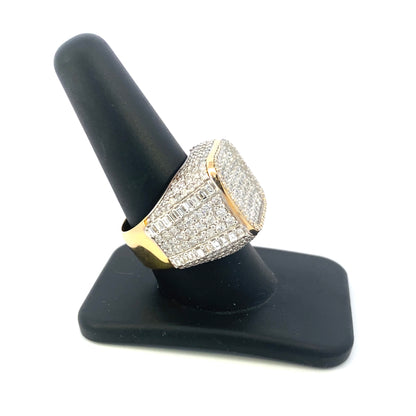 14K Chunky Diamond Platter Ring