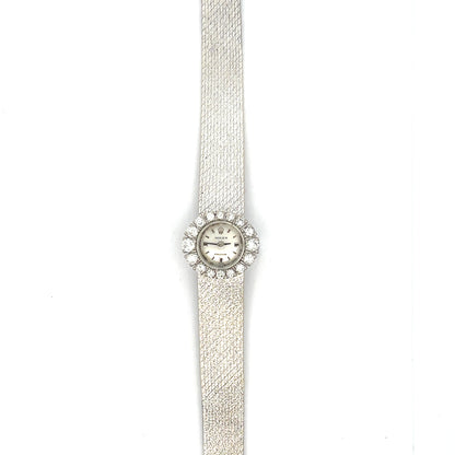 Vintage 1950s 18K White Gold & Diamond Ladies Rolex Watch