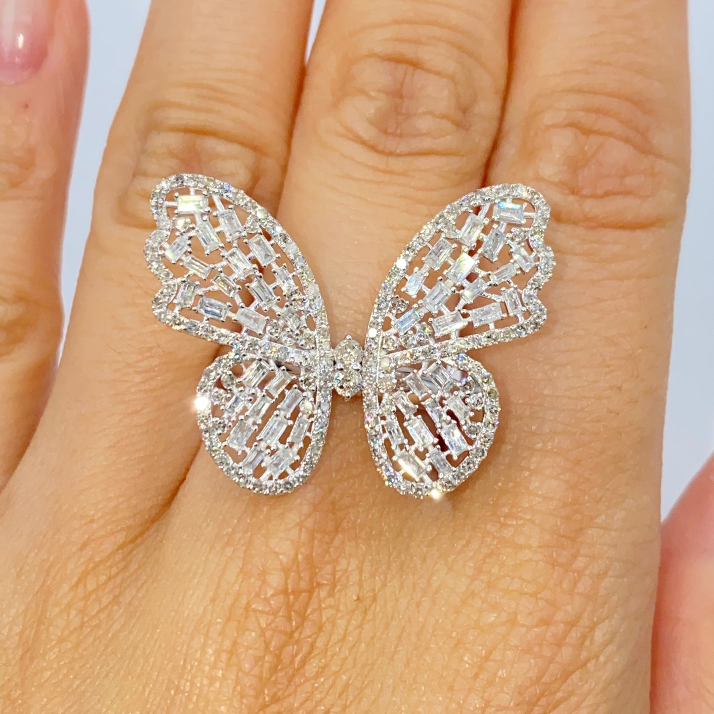 14K Jumbo Butterfly Diamond Ring