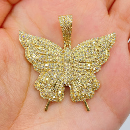 14K Jumbo Butterfly Diamond Pendant