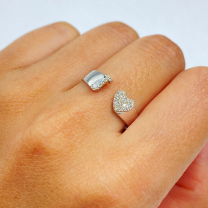 Initial Letter Heart Diamond Ring