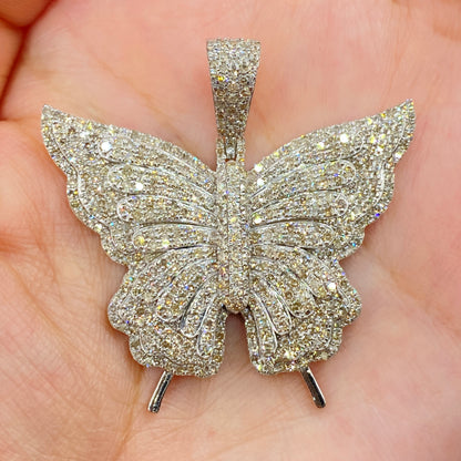 14K Jumbo Butterfly Diamond Pendant