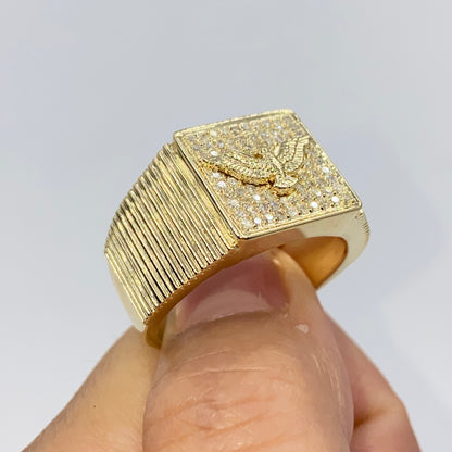 10K Freedom Eagle Bird Diamond Ring