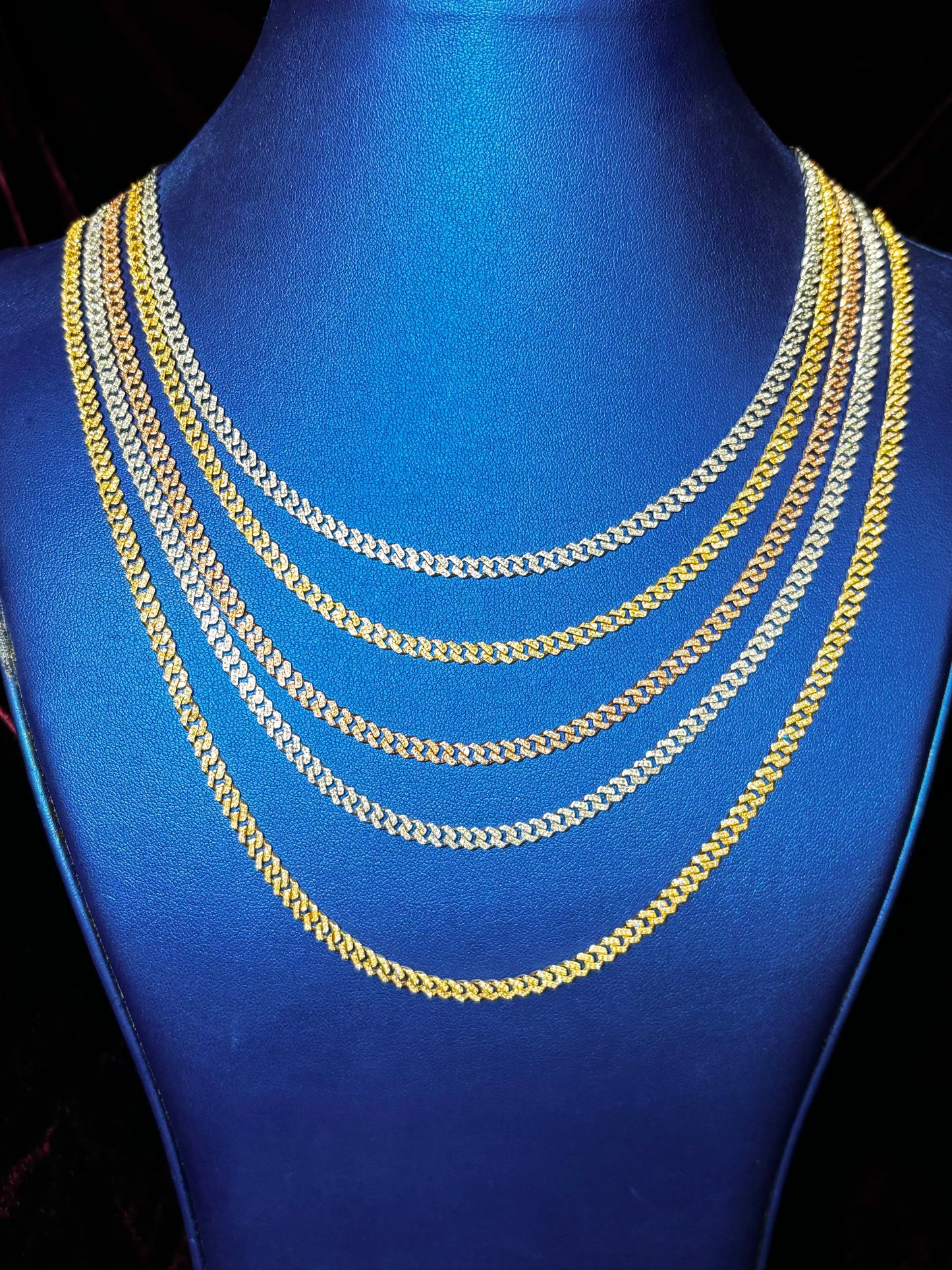 10K 4MM Cuban Link Diamond Chain 16-24"