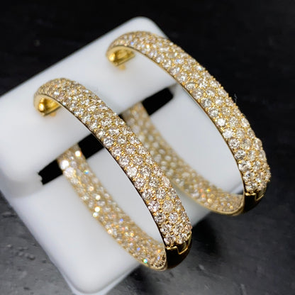 14K Goddess Hoop Diamond Earrings