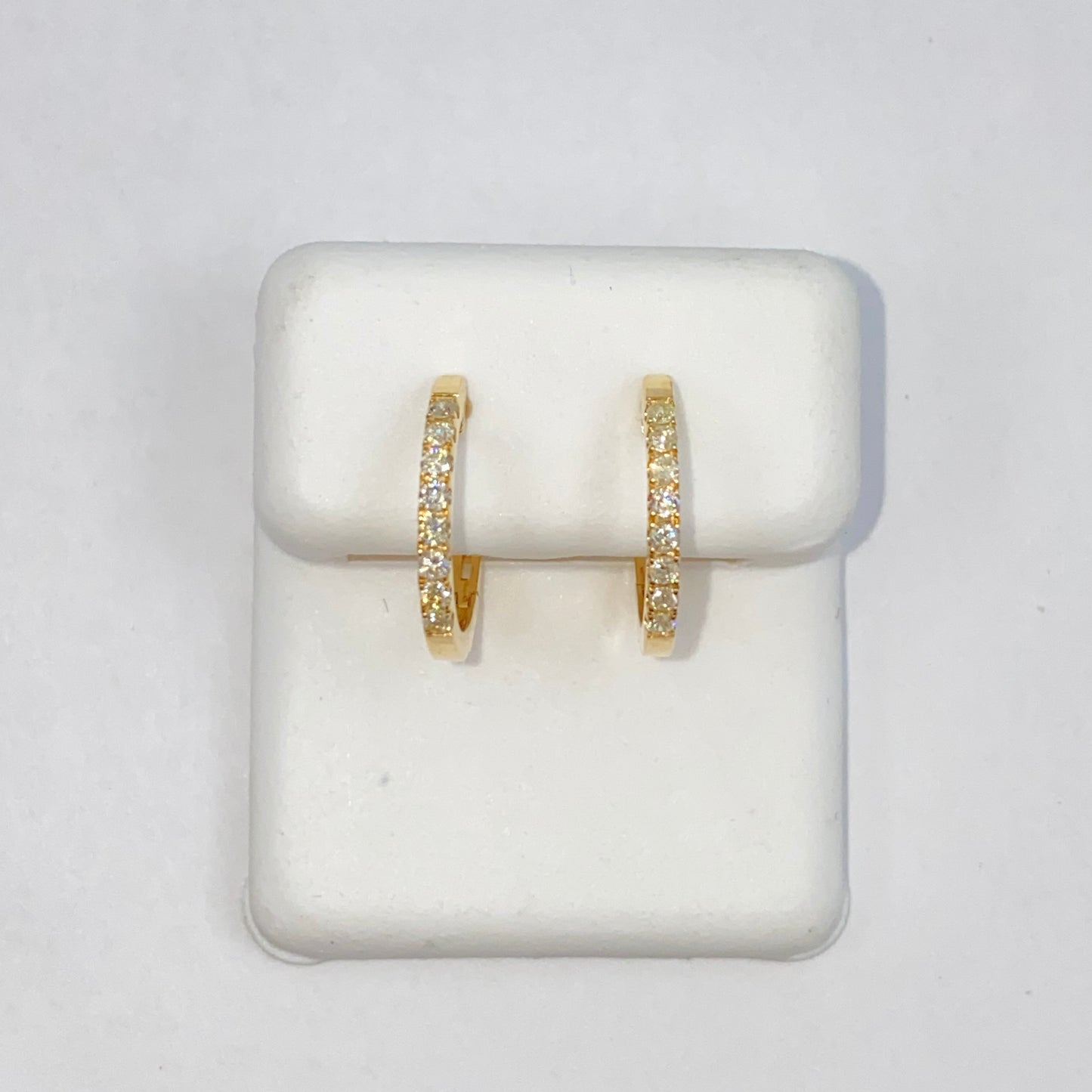 14K Pavé Hoop Diamond Earrings