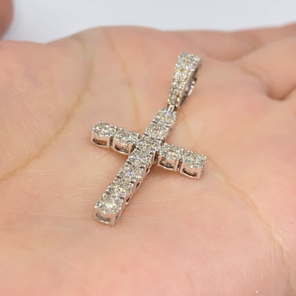 14K Cross Diamond Pendant