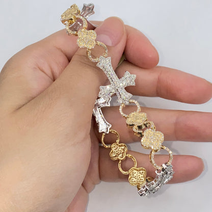 10K Chronicle Cross Diamond Bracelet