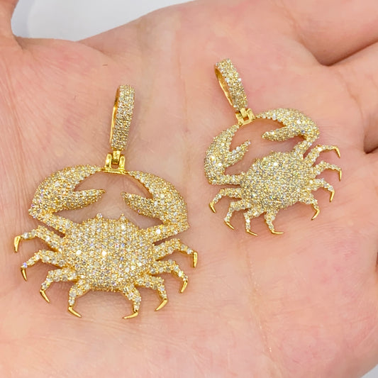 10K Cancer Crab Diamond Pendant