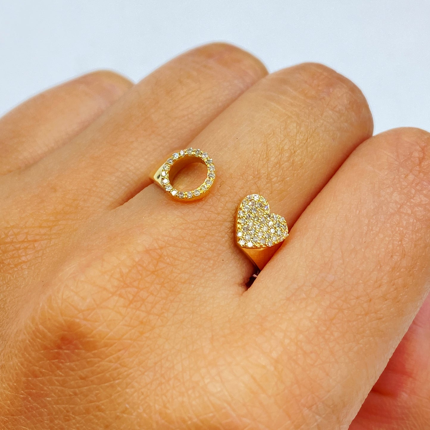 Initial Letter Heart Diamond Ring