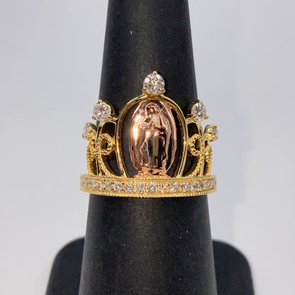 14K Tiara of Virgin Mary Diamond Ring