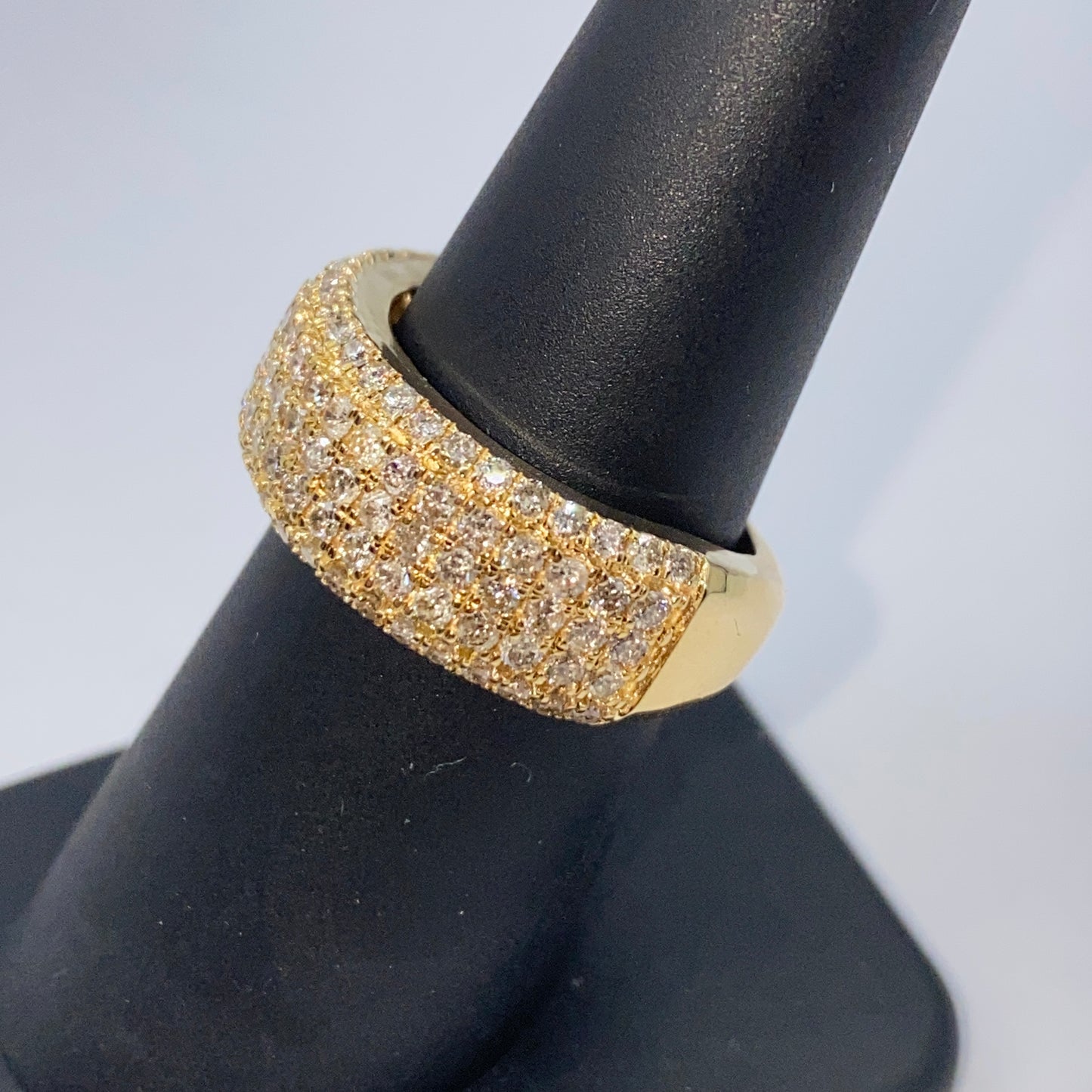 14K 8MM Iced Stack Diamond Ring Band