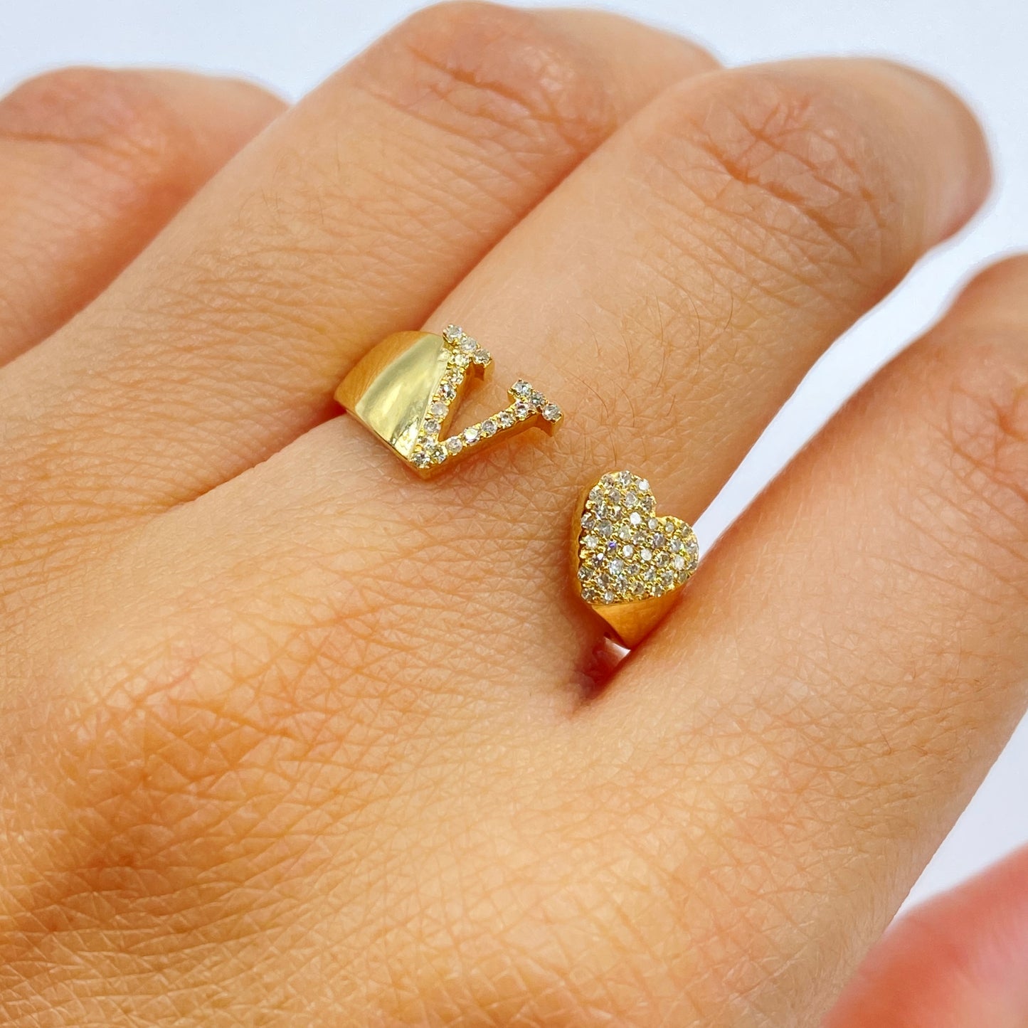 Initial Letter Heart Diamond Ring