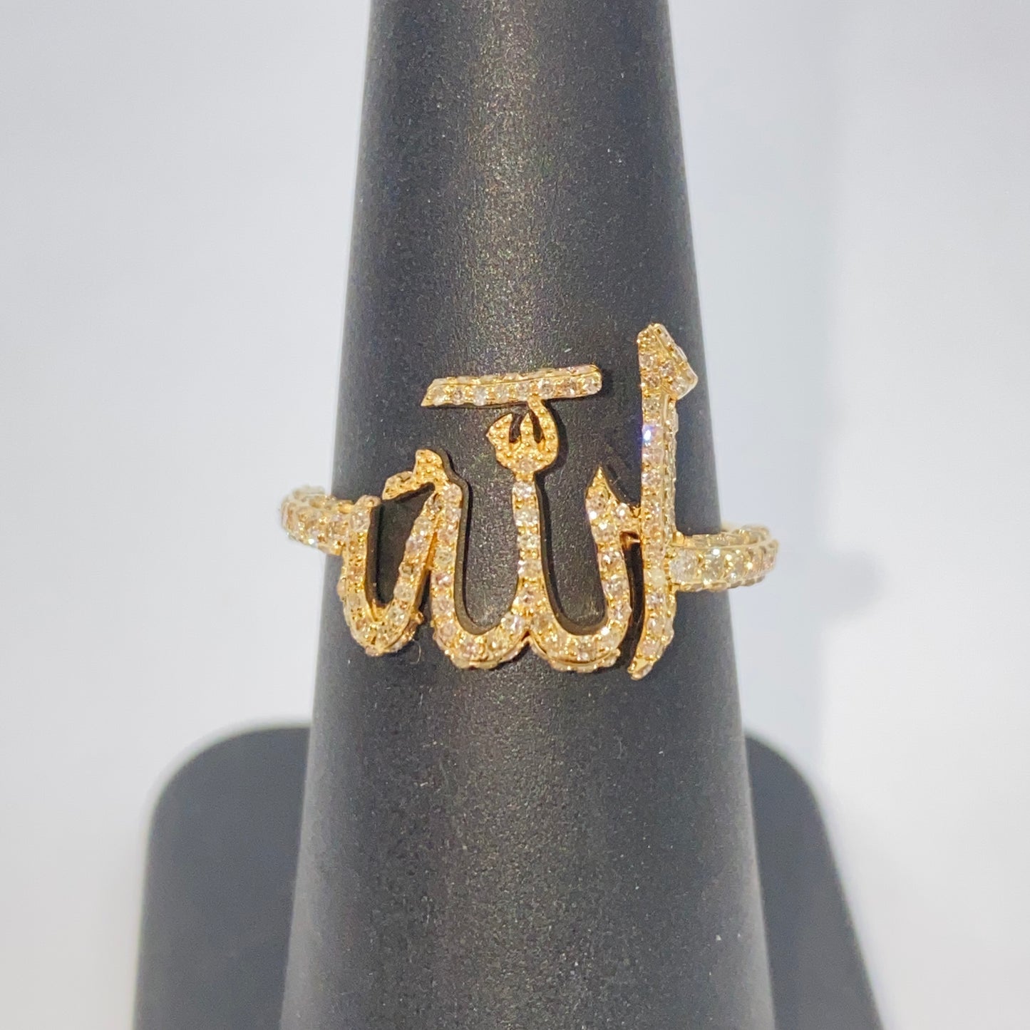 14K Allah Pavé Diamond Ring