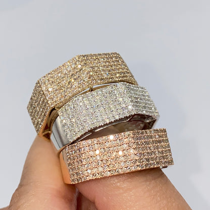 10K 8.2MM Iced Diamond Ring