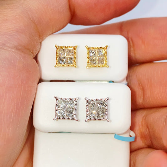 14K Masterpiece Square Diamond Earrings