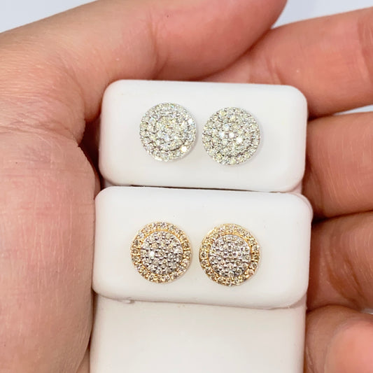 14K 8MM Gaia Circle Diamond Earrings