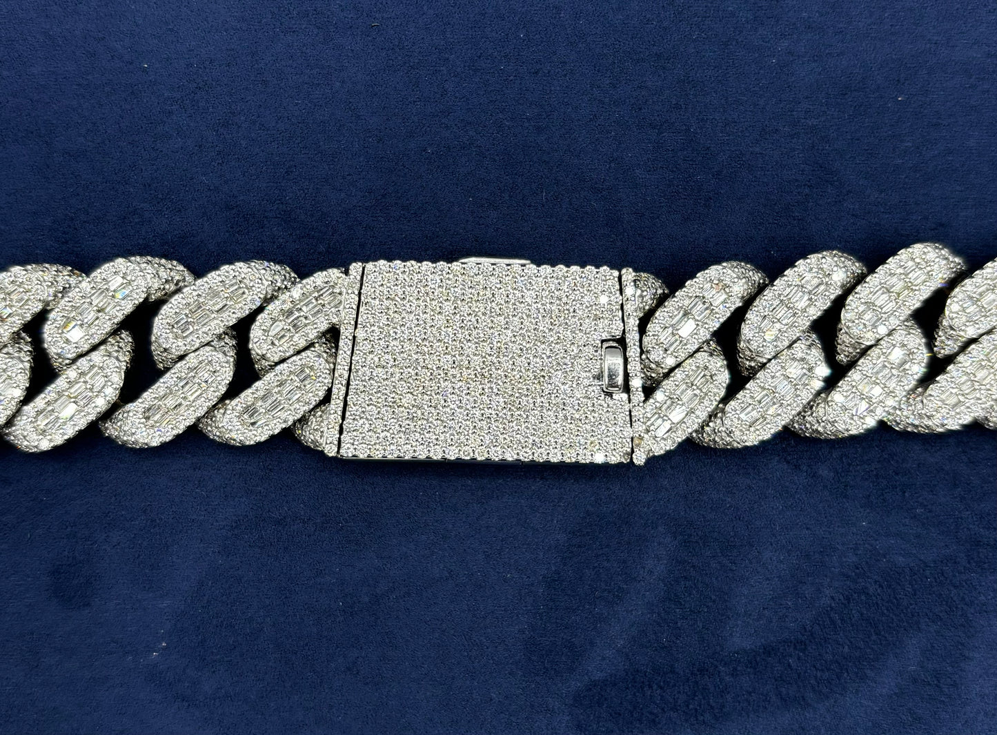 14K 18.4mm White Gold Cuban Chain