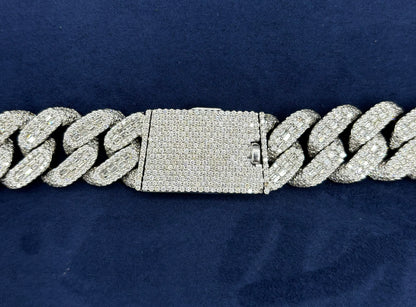 14K 18.4mm White Gold Cuban Chain