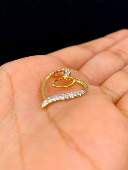 10K Gold & Diamond Double Heart Pendant