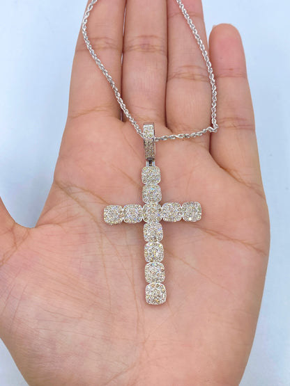 10K Diamond Cross Pendant With Chain Included