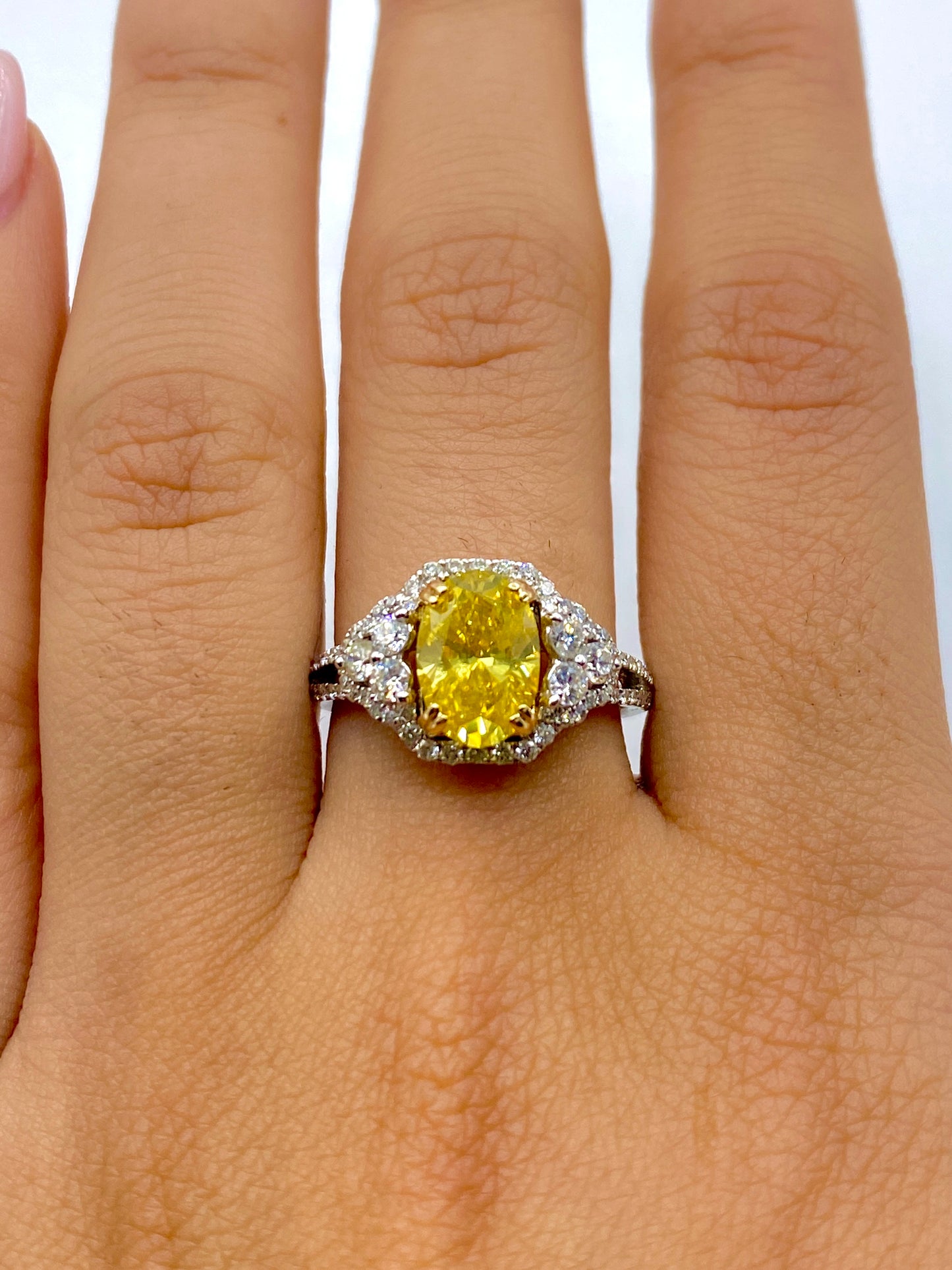 14K Natural Canary Diamond Engagement Ring
