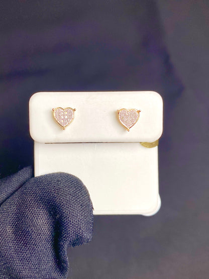 10K Castle Heart Earrings