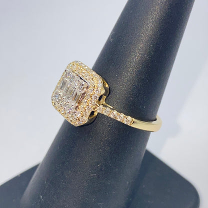 14K Solána Square Diamond Engagement Ring