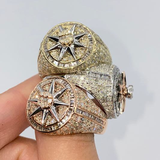 10K Roulette Spinning Diamond Baguette Ring